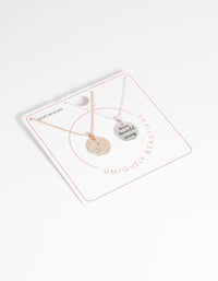 Mixed Metal and Diamante Affirmation Necklace Set - link has visual effect only