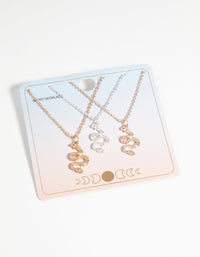 Mixed Metal Snake Necklace Set - link has visual effect only