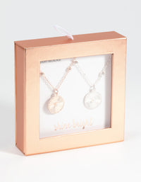 Mixed Metal Textured Disc Necklace Set - link has visual effect only