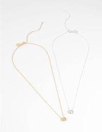 Mixed Metal Knot Necklace Set - link has visual effect only