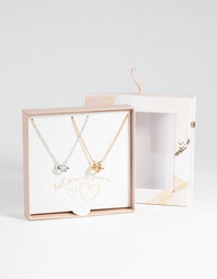 Mixed Metal Knot Necklace Set - link has visual effect only