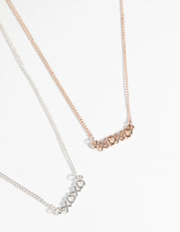 Mixed Metal XO Necklace Set - link has visual effect only