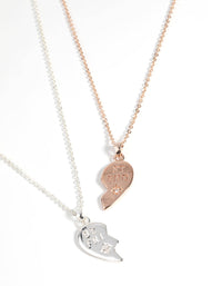 Mixed Metal Best Friend Necklace Set - link has visual effect only