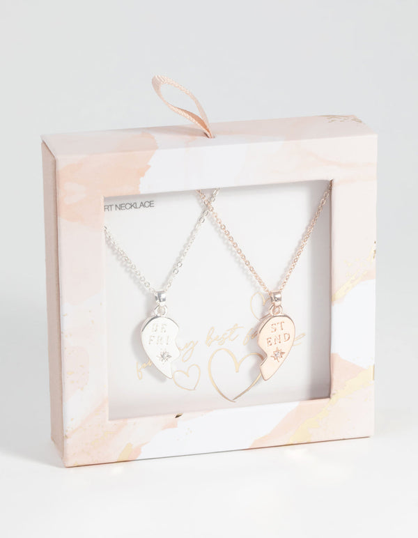 Mixed Metal Best Friend Necklace Set