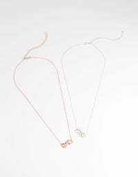 Mixed Metal Infinity Necklace Set - link has visual effect only