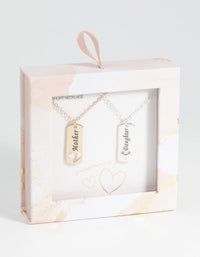 Mixed Metal Mother and Daughter Necklace Set - link has visual effect only