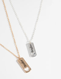 Mixed Metal Mother and Daughter Necklace Set - link has visual effect only
