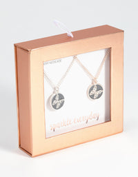 Mixed Metal Butterfly Necklace Set - link has visual effect only