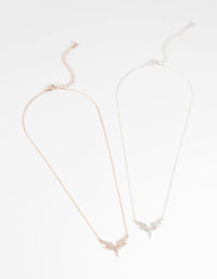Mixed Metal Angel Necklace Set - link has visual effect only