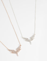 Mixed Metal Angel Necklace Set - link has visual effect only
