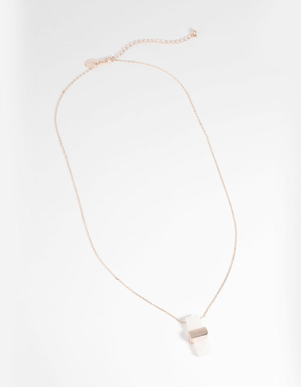 Rose Gold Rectangular Shard Necklace