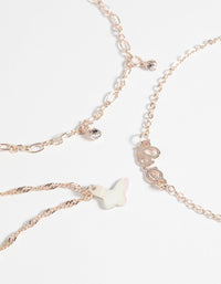 Rose Gold Butterfly Bracelet Set - link has visual effect only