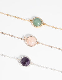 Mixed Metal Semi-Precious Bracelet - link has visual effect only