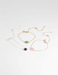 Mixed Metal Semi-Precious Bracelet - link has visual effect only