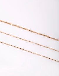 Gold Plated Surgical Steel Beaded Chain Layered Bracelet - link has visual effect only
