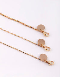 Gold Plated Surgical Steel Beaded Chain Layered Bracelet - link has visual effect only