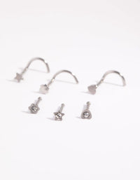 Surgical Steel Heart and Star Nose Studs - link has visual effect only