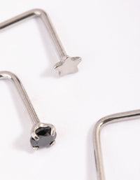 Rose Gold Surgical Steel Star and Diamante Nose Studs - link has visual effect only