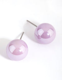 Matte Purple Ball Stud Earrings - link has visual effect only