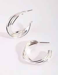 Silver Twisted Hoop Earrings - link has visual effect only