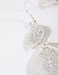 Silver Glitter Leaf Earrings - link has visual effect only