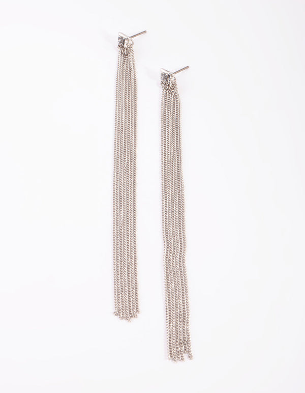 Silver Rhombus Drop Earrings