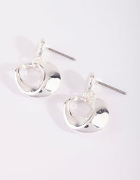 Silver Curve Drop Earrings - link has visual effect only