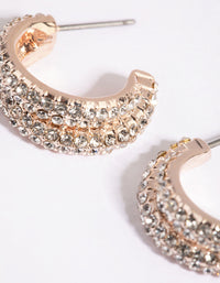 Rose Gold Diamante Double Hoop Earrings - link has visual effect only
