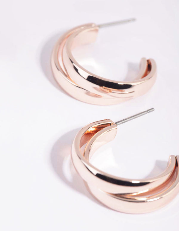 Rose Gold Double Hoop Earrings