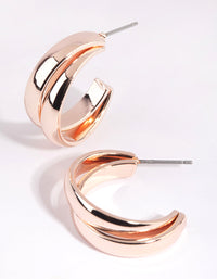 Rose Gold Double Hoop Earrings - link has visual effect only