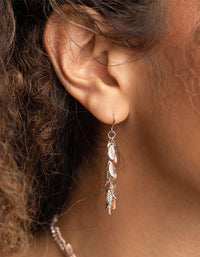 Rose Gold Jingle Leaf Drop Earrings - link has visual effect only