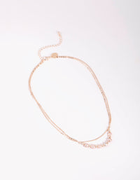 Rose Gold Pearl Layered Necklace - link has visual effect only