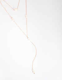 Rose Gold Pearl Layered Necklace - link has visual effect only