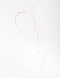 Rose Gold Pearl Layered Necklace - link has visual effect only