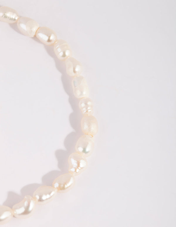 Rose Gold Pearl Toggle Bracelet