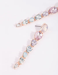 Rose Gold Multicoloured Teardrop Earrings - link has visual effect only