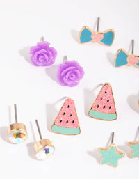 Kids Rainbow Ice Cream Stud Earring Pack - link has visual effect only