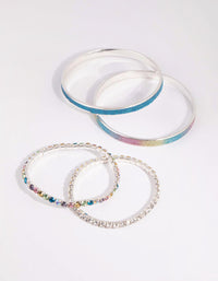 Kids Silver Diamante Glitter Bracelet Pack - link has visual effect only