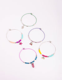 Kids Mixed Metal Beaded Charm Bangle Bracelet - link has visual effect only