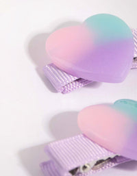 Kids Ombre Heart Clip Set - link has visual effect only