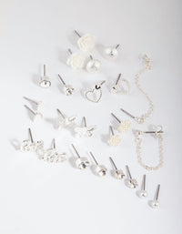 Silver Pearl Mixed Stud Earring Pack - link has visual effect only
