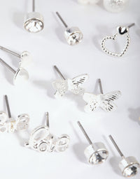Silver Pearl Mixed Stud Earring Pack - link has visual effect only