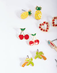 Gold Summer Fruit Stud Earring Pack - link has visual effect only
