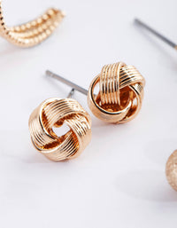 Gold Classic Stud and Huggie Earring Pack - link has visual effect only