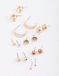Gold Classic Stud and Huggie Earring Pack - link has visual effect only