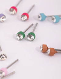 Matte Rainbow Diamante Stud Earring Pack - link has visual effect only