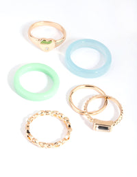 Pastel Heart and Infinity Acrylic Ring Pack - link has visual effect only
