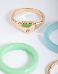 Pastel Heart and Infinity Acrylic Ring Pack - link has visual effect only