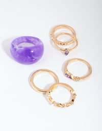 Purple Statement Dome Acrylic Ring Pack - link has visual effect only