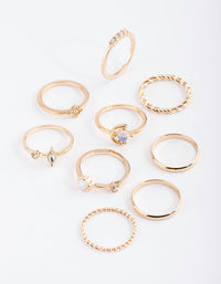 Gold Mixed Moon Ring Pack - link has visual effect only